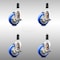 Service Caster 4 Inch 316SS Blue Poly Swivel 1 Inch Expanding Stem Caster Set Brake SCC SCC-SS316EX20S414-PPUB-BLUE-TLB-1-4 - alternate 1
